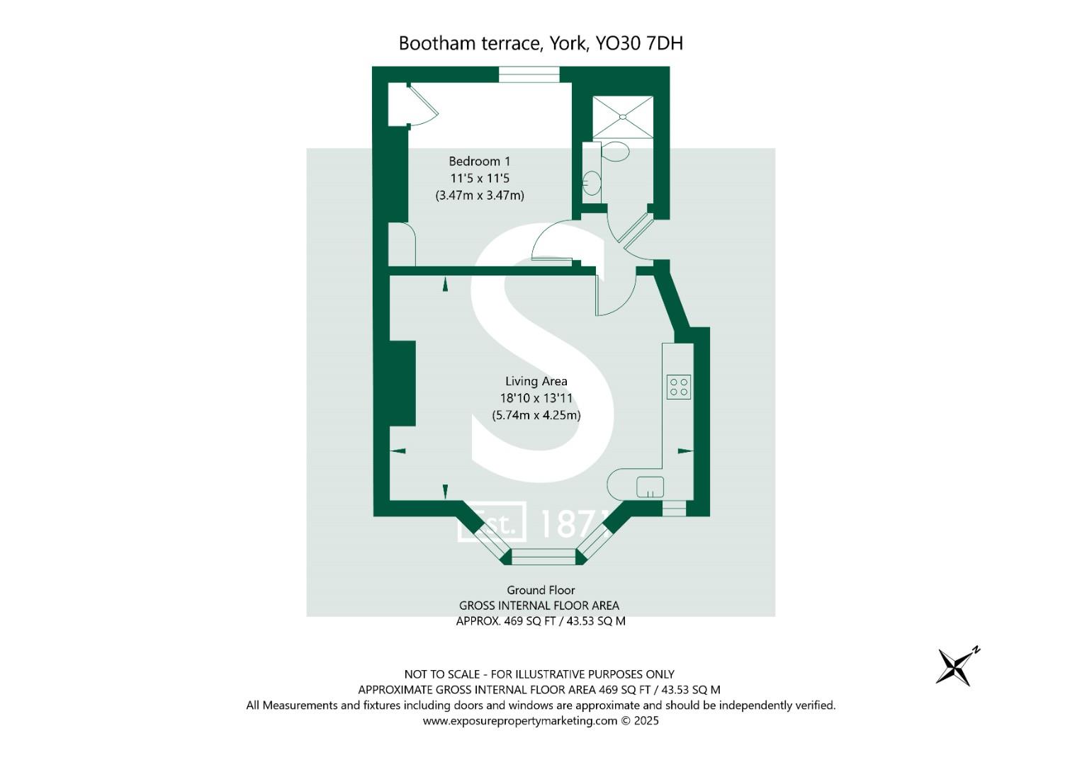 Bootham Terrace Flat 2, 1 York YO30 7DH